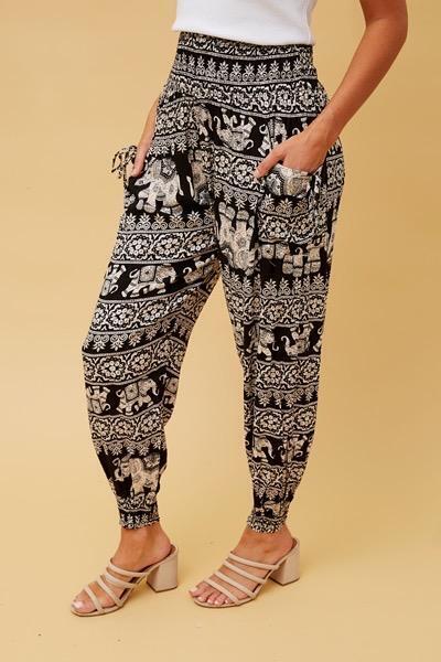 Caroline Morgan Harem Pants Women Casual Baggy Hippie Bohemian Yoga Travel Beach