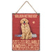 Golden Retriever Dog Sign Metal Wall Hanging Dogs Sign Colourful Home Decor 27cm