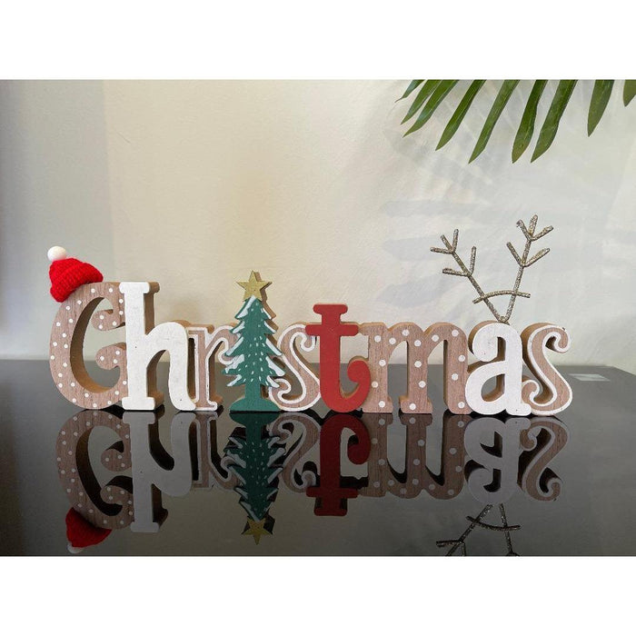 Christmas Table Sign Plaque Wood Xmas Hanging Home Sign Farmhouse Decor 40cm