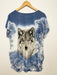 Caroline Morgan Women Casual Summer Top Husky Dog Print Loose Tops Plus Size