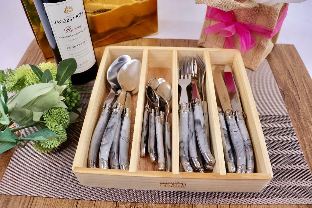 Chateau Laguiole French design Cutlery Set 24pcs Stainless Steel Dinner Bulk