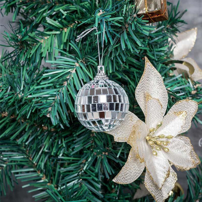 Mirror Disco Balls Set 6pcs Silver Disco Party Decoration Christmas Balls 5cm