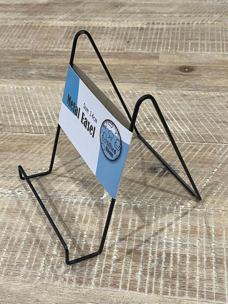 Metal Display Plate Stand Easel Stands Photo Picture Dish Holder Black 14cm