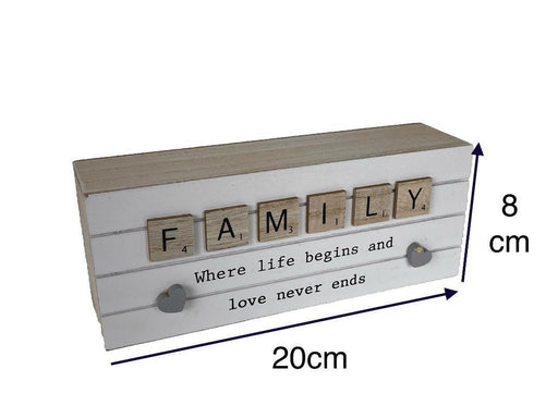 Family Table Sign Plaque Wood Home Signs Table Centerpiece Farmhouse Decor 20cm