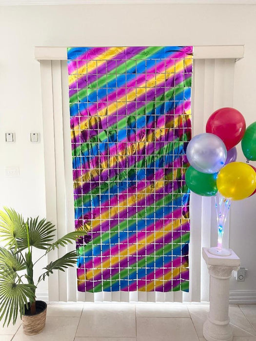 Rainbow Foil Curtain Sequin Square Backdrop Birthday Party Decorations Colourful