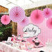 Pink Paper Fans Party Decorations 6pcs Bridal Shower Birthday Hanging Decor