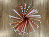 Rose Gold Pink Drinking Paper Straws Food Safe Ink Straw Birthday Party Wedding