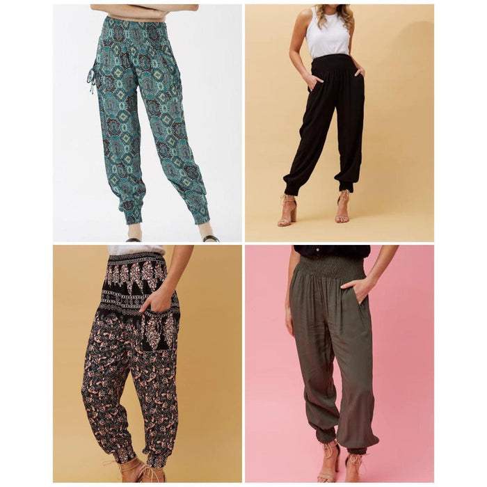 Caroline Morgan Harem Pants Women Casual Baggy Hippie Bohemian Yoga Travel Beach