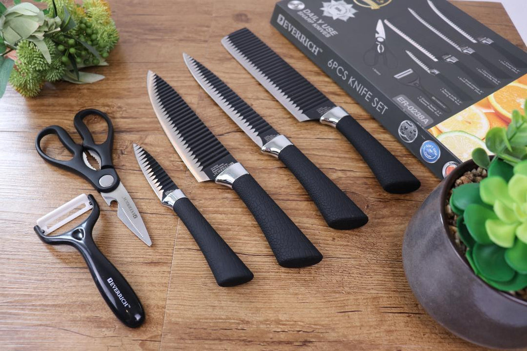 Kitchen Knife Set Everich Chef Knives Stainless Steel Nonstick 6 pieces Scissor