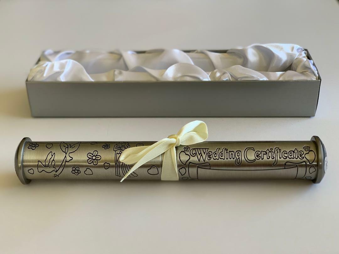 Wedding Marriage Certificate Holder Keepsake Bridal & Groom Engagement Gift