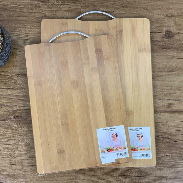 Large Bamboo Chopping Board for Kitchen Serving Cutting Boards Set Wooden 2pcs