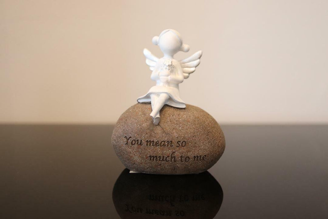 Angel Statue Sentimental Rock Wording Wing Angles Religious Decor Figurine 8.5cm