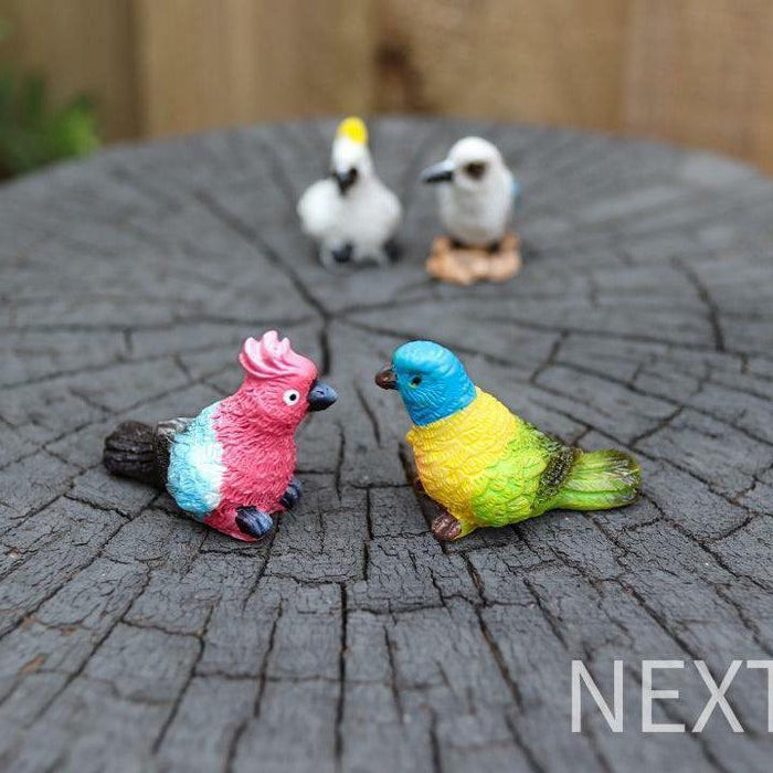 Miniature Birds Figurines Mini Australian Bird Rainbow lorikeet Fairy Garden 6pc