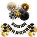 Black Gold Birthday Decorations Set Birthday Banner Party Confetti Balloons