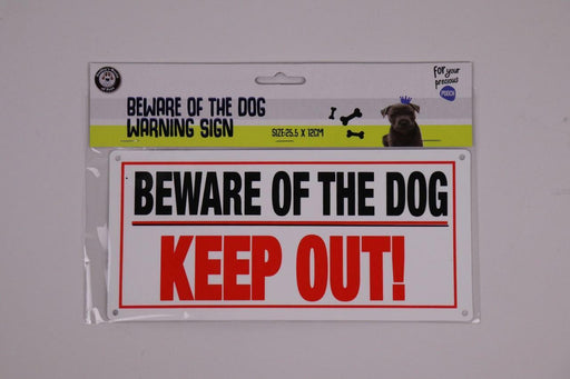 Beware of The Dog sign 25x12cm white Warning Notice Plastic Signs Home Gate