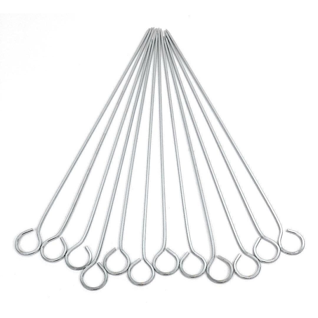 Metal BBQ Skewers Barbecue Sticks Reusable Grill Kebab Grilling Skewer 35cm