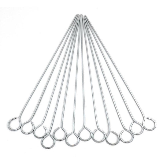 Metal BBQ Skewers Barbecue Sticks Reusable Grill Kebab Grilling Skewer 35cm