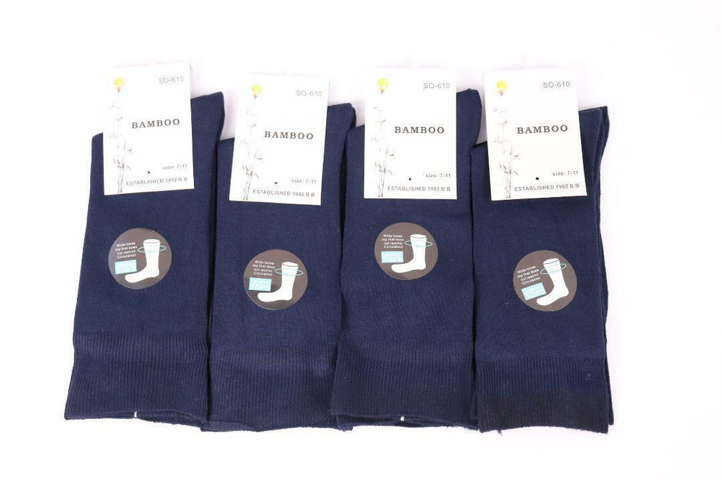 Bamboo Socks Wide Loose Top Diabetic Sock Men s7-14 Black Navy White Grey