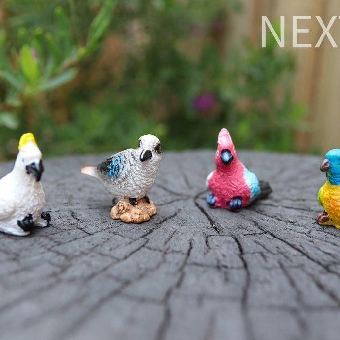 Miniature Birds Figurines Mini Australian Bird Rainbow lorikeet Fairy Garden 6pc