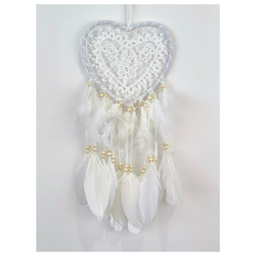 Dream Catcher with Feather Caught Dreams Wall Hanging Ornament Home Decor White