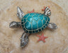 Sea Turtle Statue Figurine Ornament Blue Aqua Turtles 2pc Set 13cm Home Decor