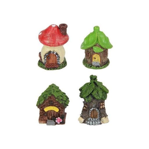 Miniature Fairy Garden House Mini Fairy House Cottage Mushroom House Set of 4