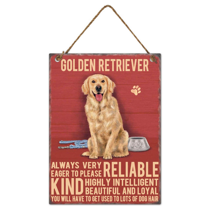 Dog Metal Sign Wall Door Hanging Dogs Sign Colourful Home Decor 27cm