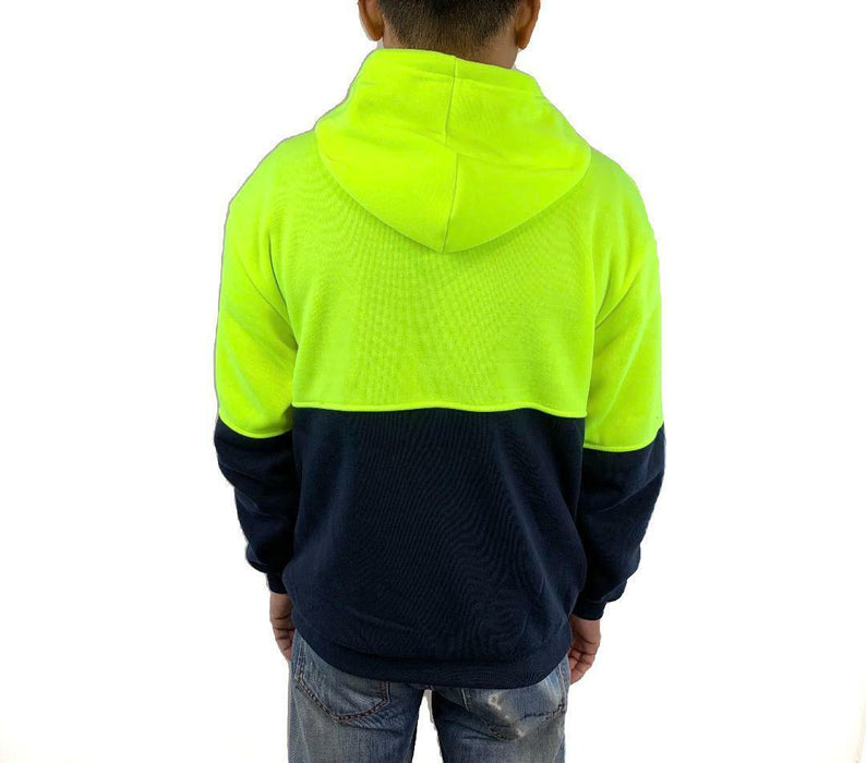 Hi Vis Safety Workwear Jacket Winter Work Hoodie Jumper Fleece Yellow Orange