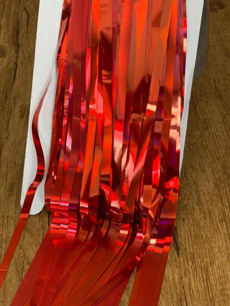 Foil Metallic Fringe Tinsel Curtain Red Backdrop Door Party Decorations Decor