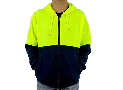 Hi Vis Safety Workwear Jacket Winter Work Hoodie Jumper Fleece Yellow Orange