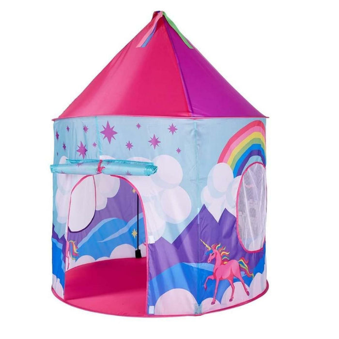 Kids Playhouse Unicorn Play Tent Pop Up Castle Princess Pink Blue Boys Girls