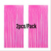 Party Backdrop Foil Curtain Fringe Tinsel Curtains Macaron Plastic Durable 2pcs