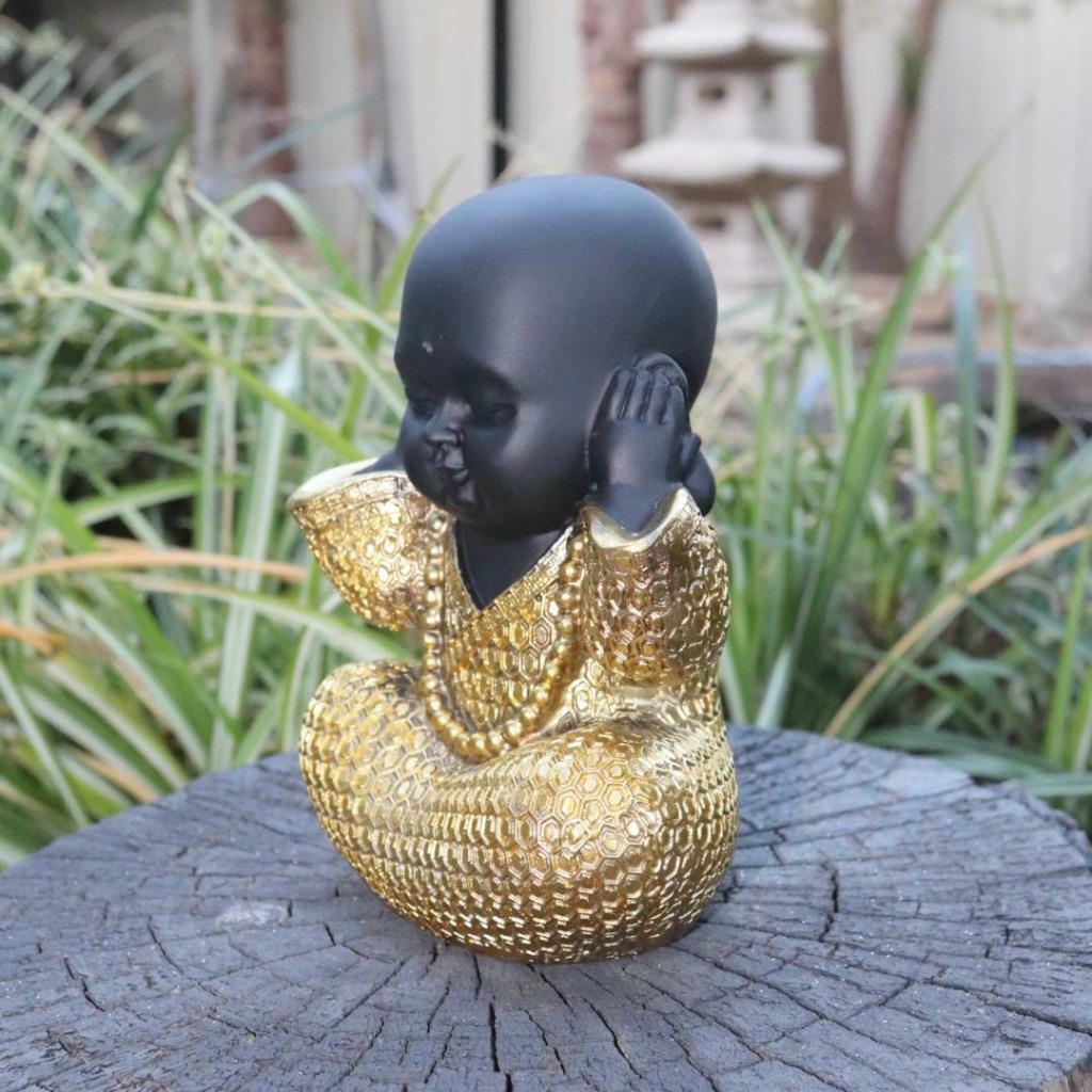 Buddha Statues Wise Monks No Evil See Speak Hear Ornament Figurines Set of 3