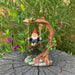 Garden Gnomes Statue Gnome on Tree Swing Fairy Garden Décor Figurine Ornaments