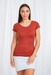 Caroline Morgan Short Sleeve Top Scoop Neck T-Shirts Basic Tee Tops Plain Colour