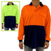 Hi Vis Safety Workwear Shirt Long Sleeve Polo Top Work Safety Yellow & Orange