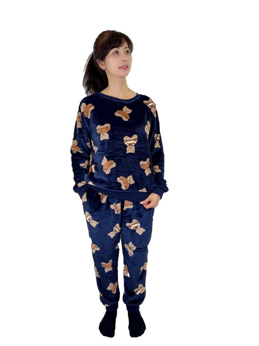 Women Pyjamas Pyjama Set Soft Plush Fleece Warm Winter Sleepwear Pajamas s8-18