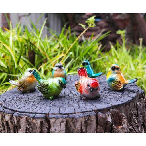 Colorful Small Bird Decorative Figurine Garden Home Décor Ornament Set of3 Birds