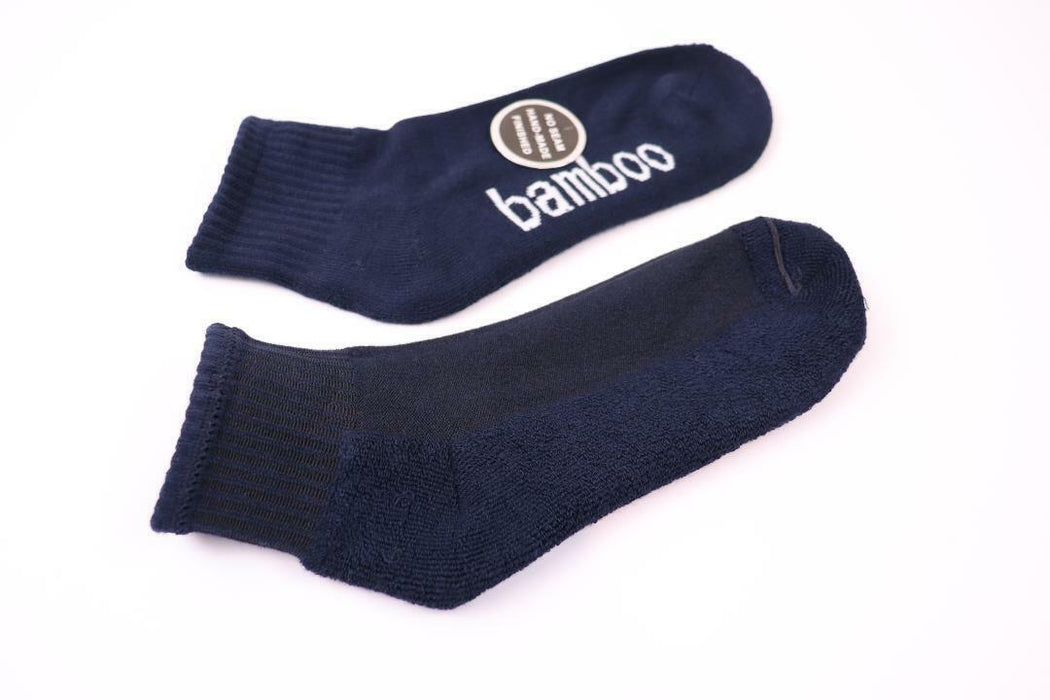 Bamboo Socks Ankle Low Cut Soft Cushion Work Sport Men s7-14 Black Navy White