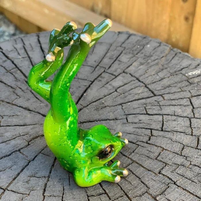 Yoga Frog Figurine Frogs Statue Funny Garden Home Décor Animal Ornament 10cm