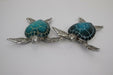 Sea Turtle Statue Figurine Ornament Blue Aqua Turtles 2pc Set 13cm Home Decor