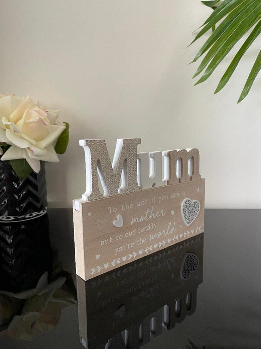 Mum Table Sign Plaque Wood Mum Signs Table Centerpiece Mother's Day Gift 20cm