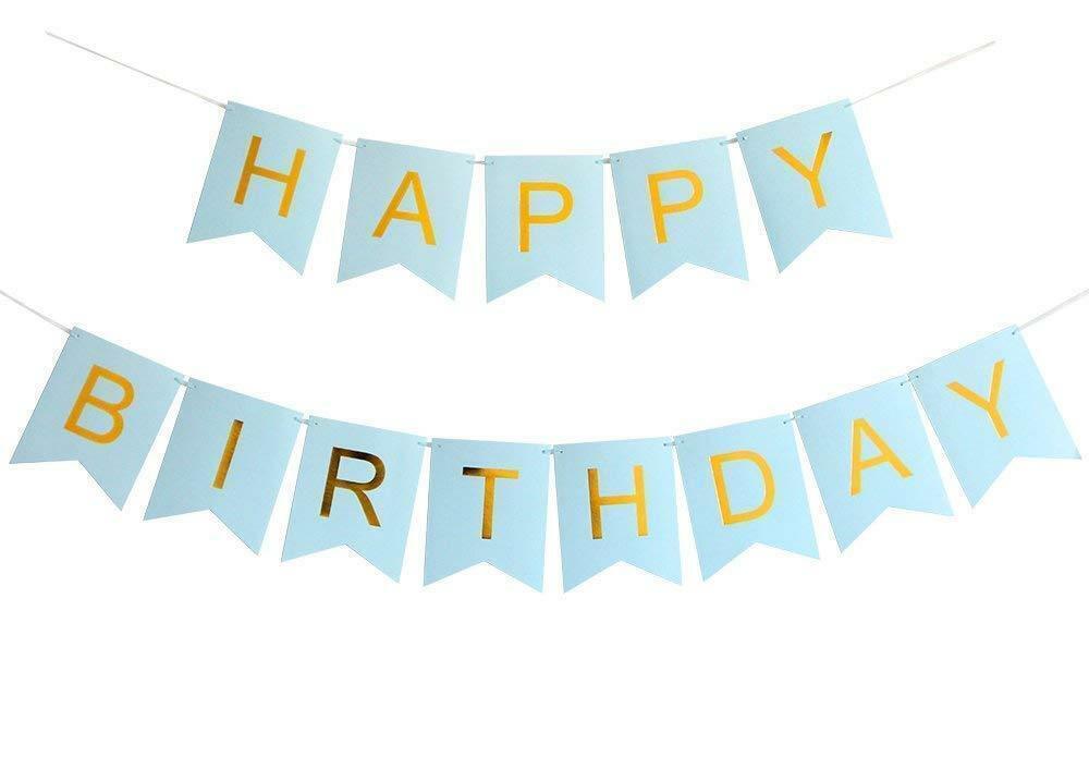 Blue Happy Birthday Decorations Set Birthday Banner Confetti Balloons 23pc Kit