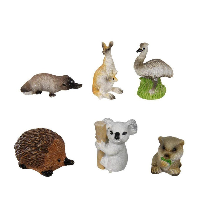 Miniature Australian Wildlife Animal Figurines Mini Animals 6pcs Koala Kangaroo