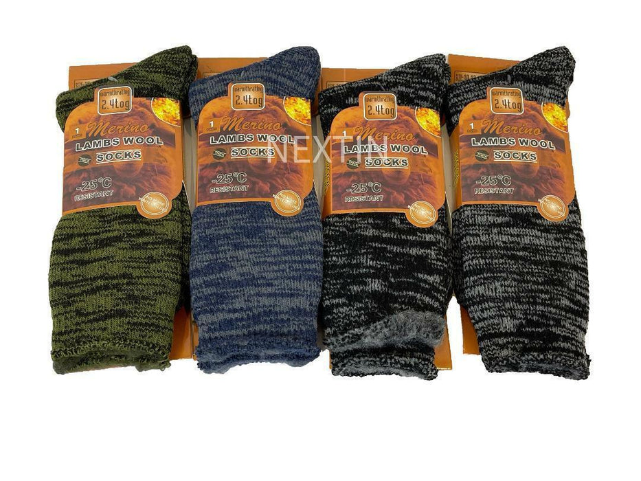 Warm Winter Socks Fur Thermal Sock Lamb Wool Merino Heated Sox Heavy Duty s10-13