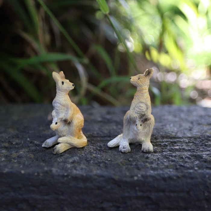 Miniature Kangaroo Figurines Australian Wildlife Animal Mini Animals Pack of 4