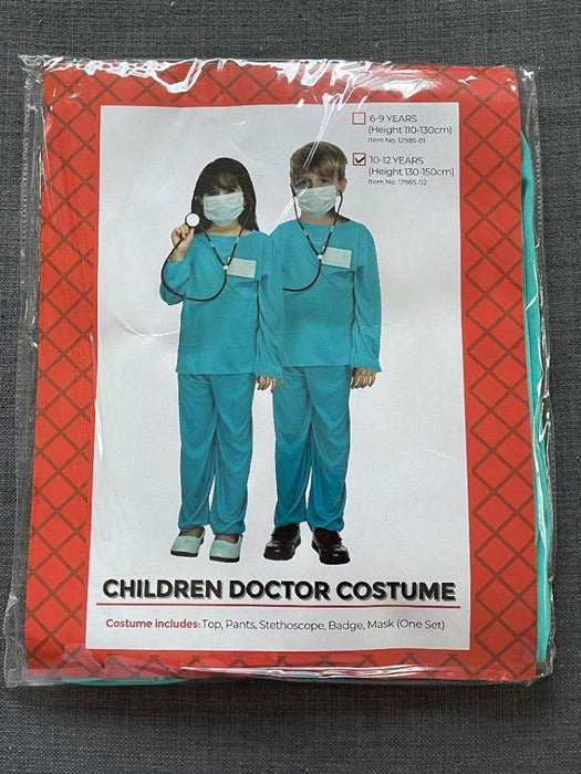 Kids Costume Set Doctor Hospital Surgeon Dr Green Cosplay Party Boys Girls