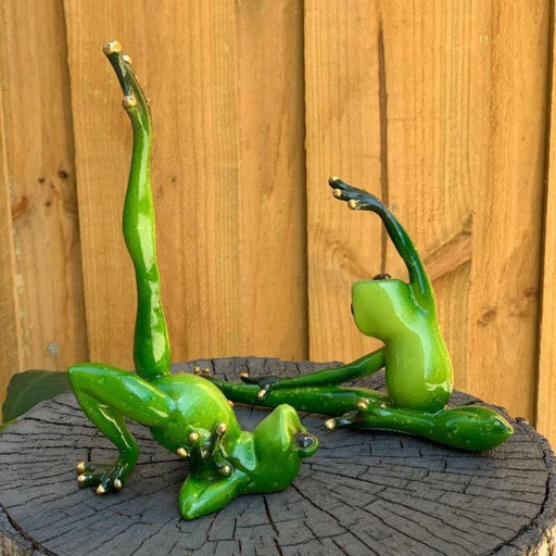 Frogs Decorative Yoga Frog Figurines Funny Garden Home Décor Ornament set of 2