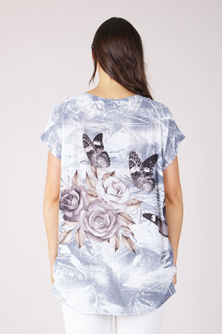 Caroline Morgan Women Casual Summer Floral Dragonfly Tiger Loose Tops Plus Size
