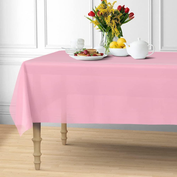 Plastic Table Cloth for Parties Disposable Tablecloths Pink Rectangle 137x274cm